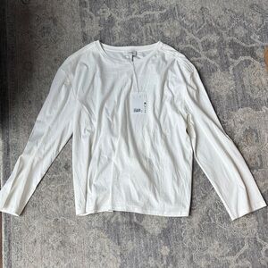 COS White Long Sleeve Top